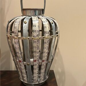 Industrial Metal Lantern/Art piece with Tape Measure Design